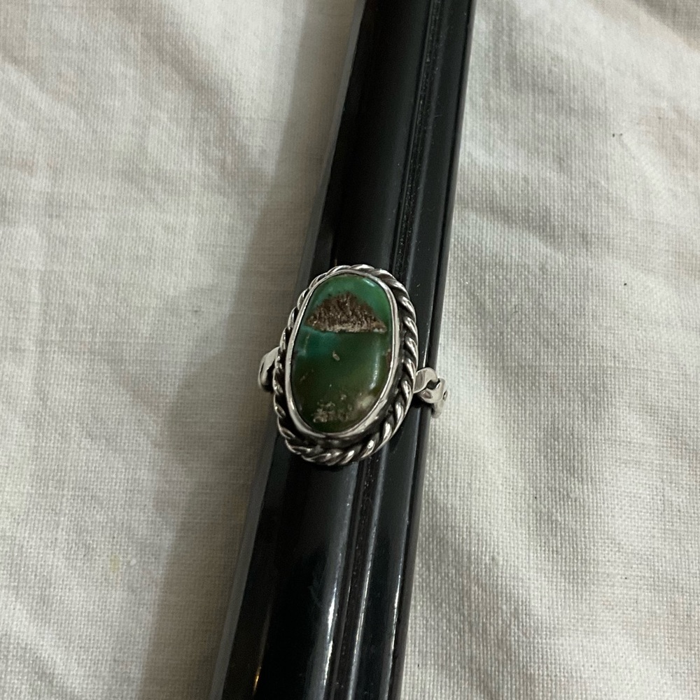 Vintage Signed MM Rogers Navajo Sterling 925 and Turquoise Size 5